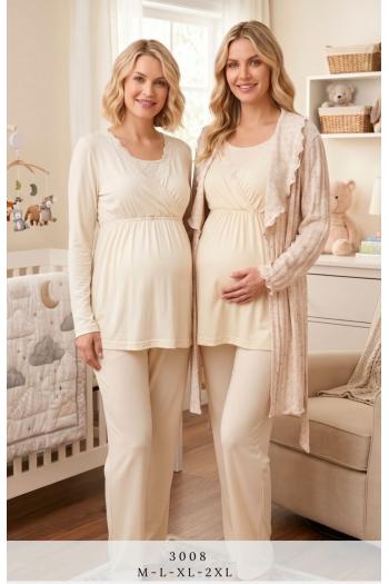 SONBAHAR KIŞ SEZONU Sabahlıklı Lohusa Pijama Takımı 3008
